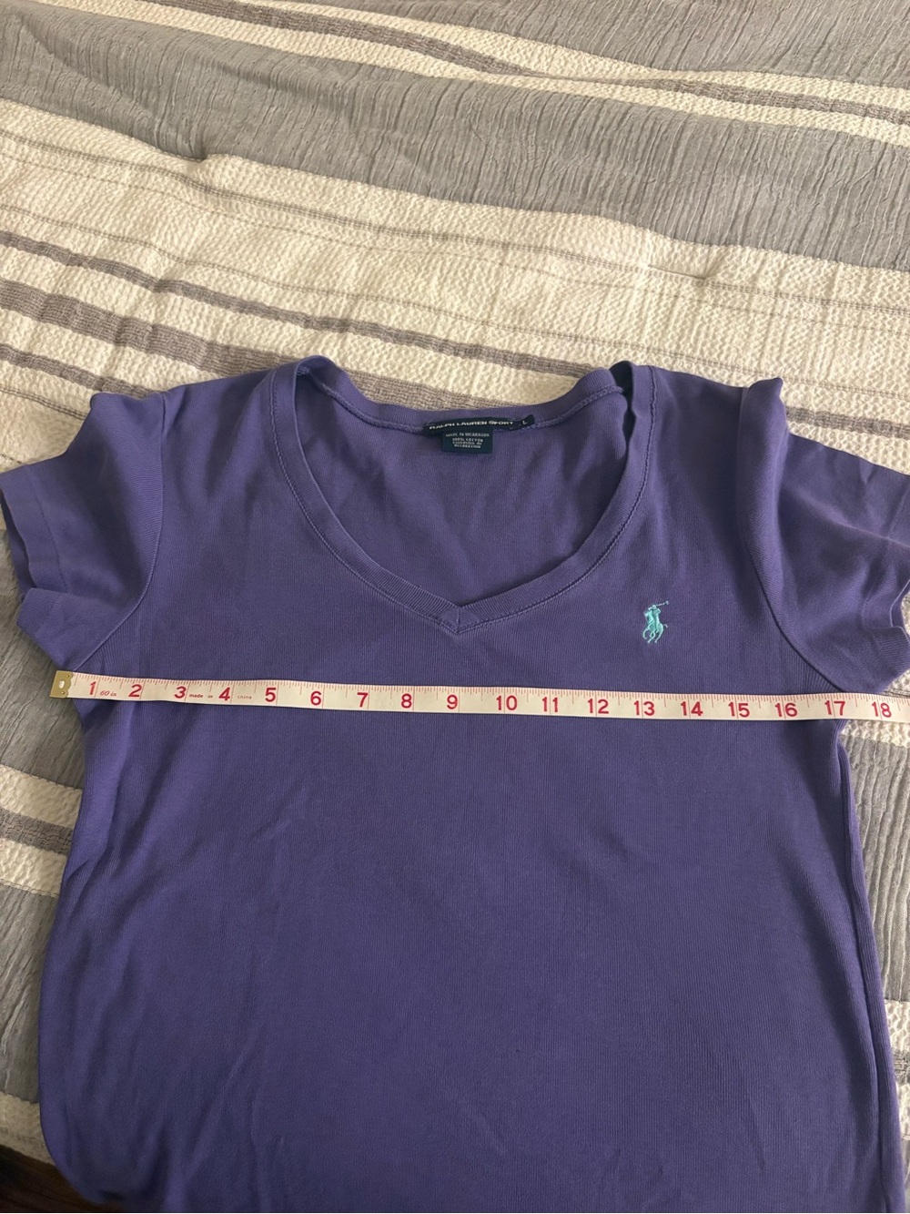 Polo by Ralph Lauren Sport Purple V-Neck Tee - Picture 9 of 9